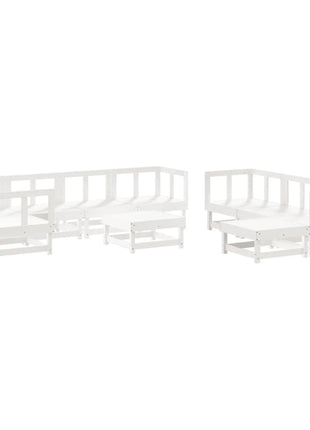 10-delige Loungeset massief grenenhout wit