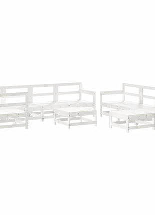 10-delige Loungeset massief grenenhout wit