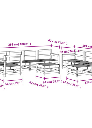 10-delige Loungeset geïmpregneerd grenenhout