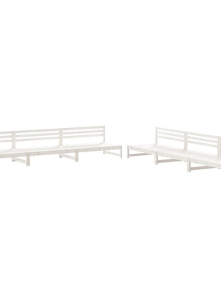 6-delige Loungeset massief grenenhout wit