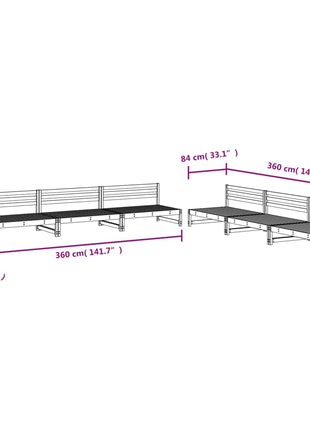 6-delige Loungeset massief grenenhout wit