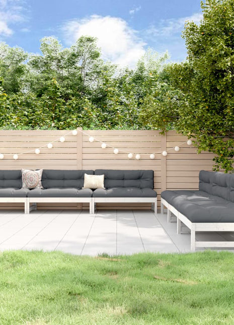 6-delige Loungeset massief grenenhout wit