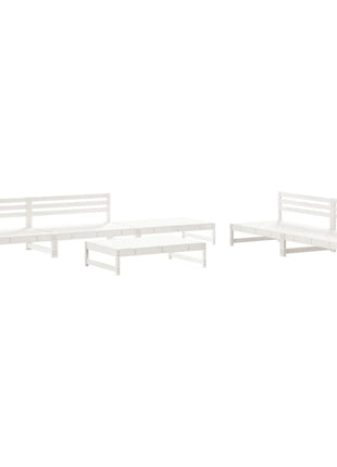 6-delige Loungeset massief grenenhout wit
