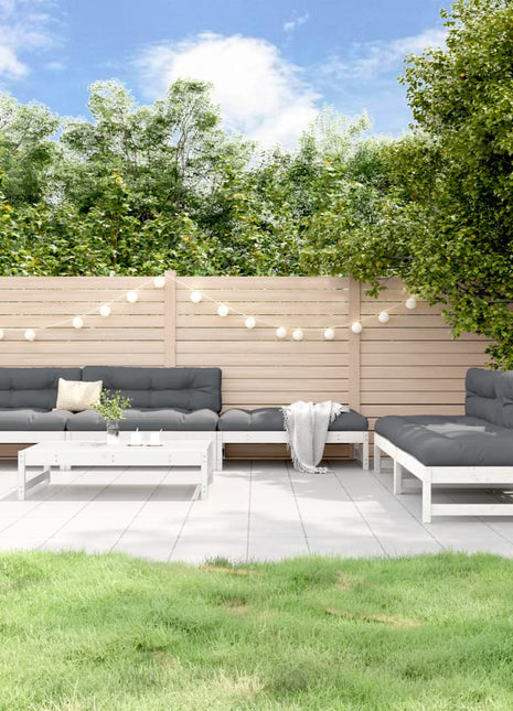 6-delige Loungeset massief grenenhout wit