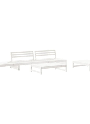 6-delige Loungeset massief grenenhout wit