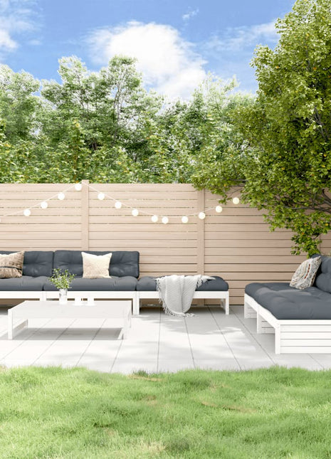 6-delige Loungeset massief grenenhout wit