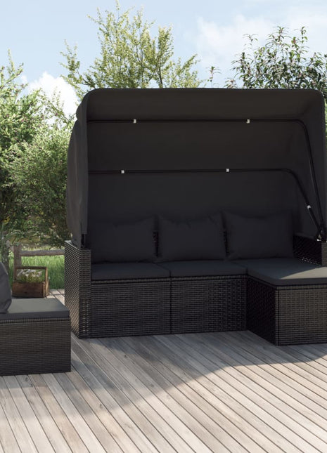 Loungeset Met Kussens Poly Rattan