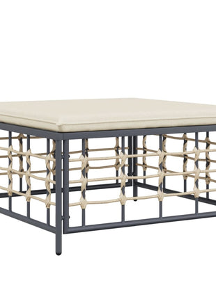 4-Delige Loungeset Met Kussens Poly Rattan Antracietkleurig