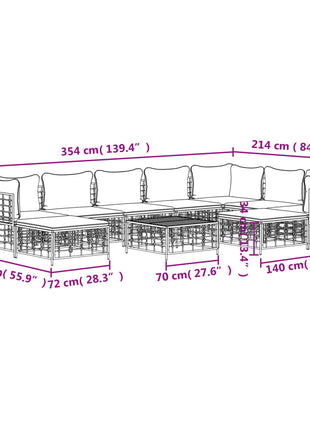 10-Delige Loungeset Met Kussens Poly Rattan Antracietkleurig