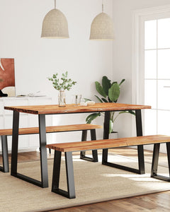 Eethoek Met Natuurlijke Rand Massief Acaciahout