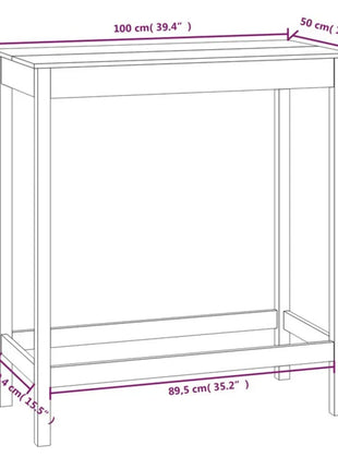 Bartafel 100X50X110 Cm Massief Grenenhout