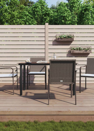 5-Delige Tuinset Met Kussens Poly Rattan En Staal