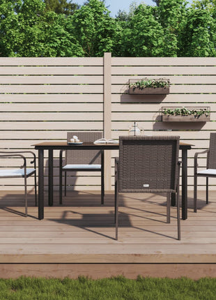 5-Delige Tuinset Met Kussens Poly Rattan En Staal