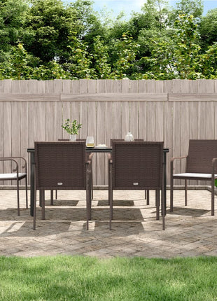 5-Delige Tuinset Met Kussens Poly Rattan En Staal