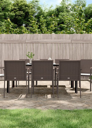 5-Delige Tuinset Met Kussens Poly Rattan En Staal