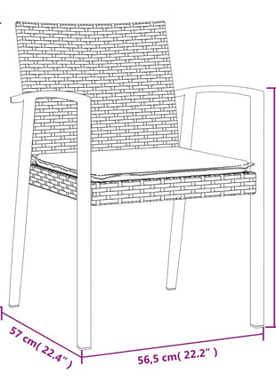 5-Delige Tuinset Met Kussens Poly Rattan En Staal
