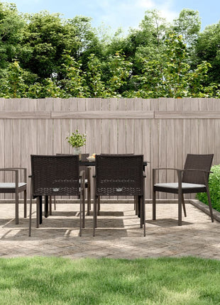 5-Delige Tuinset Met Kussens Poly Rattan En Staal