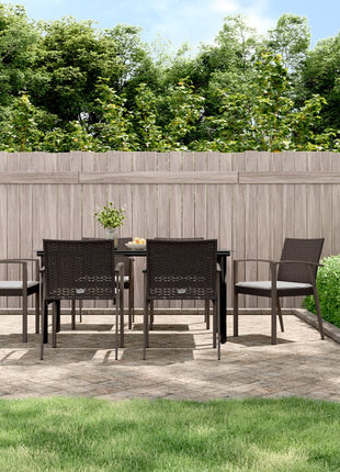5-Delige Tuinset Met Kussens Poly Rattan En Staal