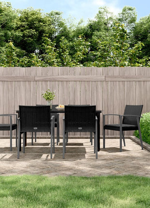 5-Delige Tuinset Met Kussens Poly Rattan En Staal