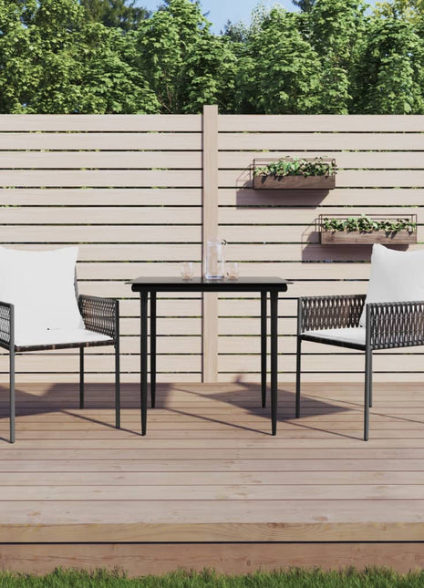 3-Delige Tuinset Met Kussens Poly Rattan En Staal
