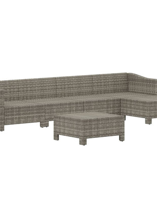 Loungeset Met Kussens Poly Rattan Grijs