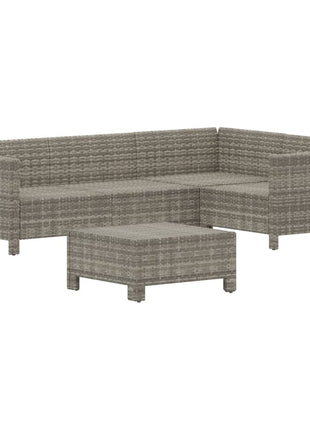 5-Delige Loungeset Met Kussens Poly Rattan Grijs