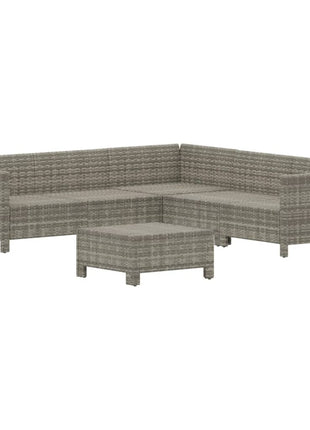 Loungeset Met Kussens Poly Rattan Grijs