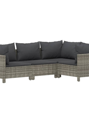 7-Delige Loungeset Met Kussens Poly Rattan Grijs
