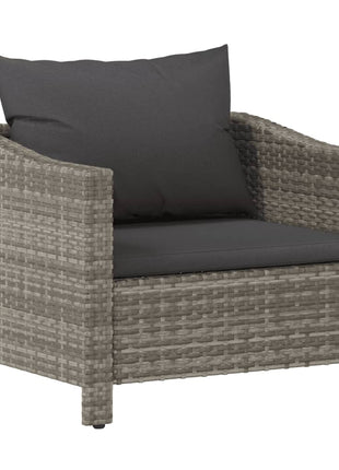 7-Delige Loungeset Met Kussens Poly Rattan Grijs