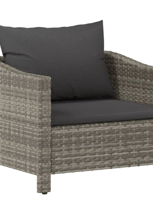 7-Delige Loungeset Met Kussens Poly Rattan Grijs