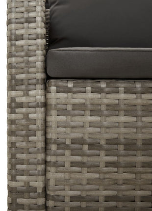 9-Delige Loungeset Met Kussens Poly Rattan Grijs