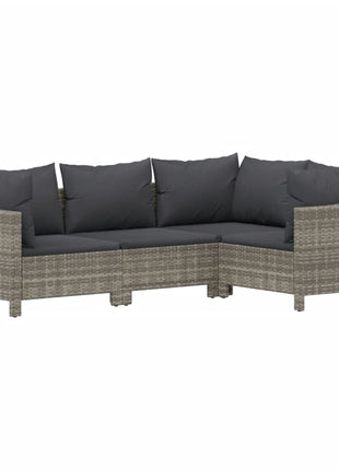 7-Delige Loungeset Met Kussens Poly Rattan Grijs
