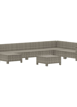 9-Delige Loungeset Met Kussens Poly Rattan Grijs