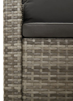 9-Delige Loungeset Met Kussens Poly Rattan Grijs