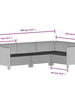 9-Delige Loungeset Met Kussens Poly Rattan Grijs