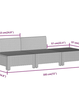 9-Delige Loungeset Met Kussens Poly Rattan Grijs