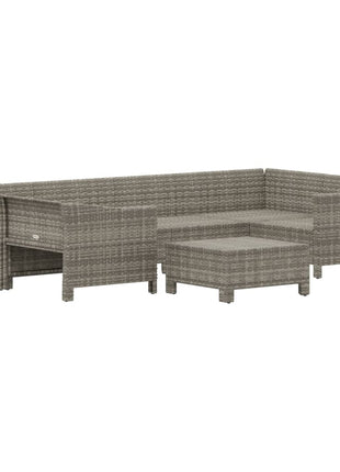 7-Delige Loungeset Met Kussens Poly Rattan Grijs