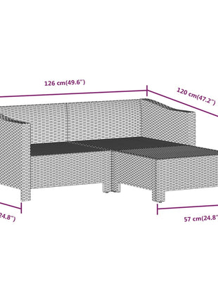 7-Delige Loungeset Met Kussens Poly Rattan Grijs
