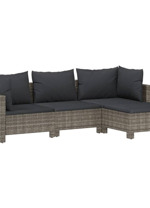 8-Delige Loungeset Met Kussens Poly Rattan Grijs