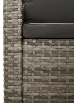 8-Delige Loungeset Met Kussens Poly Rattan Grijs