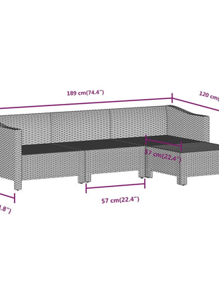 8-Delige Loungeset Met Kussens Poly Rattan Grijs