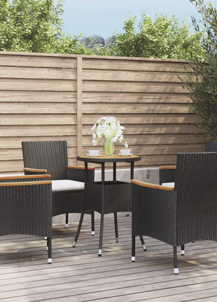 3-Delige Bistroset Met Kussens Poly Rattan