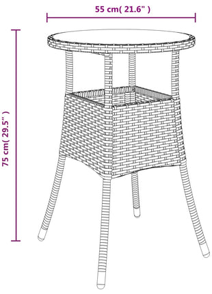 3-Delige Bistroset Met Kussens Poly Rattan