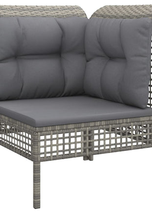 5-Delige Loungeset Met Kussens Poly Rattan Grijs