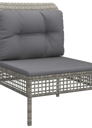 6-Delige Loungeset Met Kussens Poly Rattan Grijs