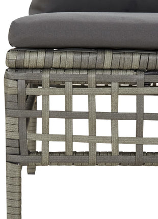 6-Delige Loungeset Met Kussens Poly Rattan Grijs