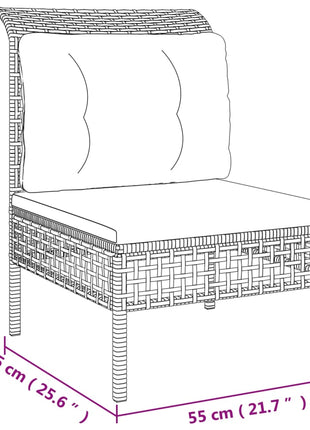 6-Delige Loungeset Met Kussens Poly Rattan Grijs