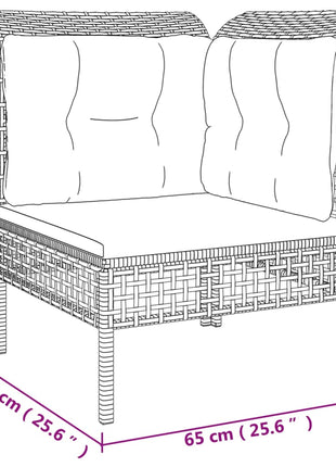 6-Delige Loungeset Met Kussens Poly Rattan Grijs
