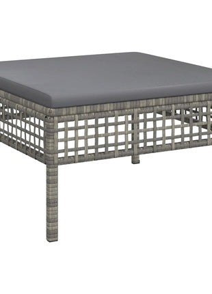 6-Delige Loungeset Met Kussens Poly Rattan Grijs