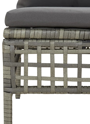6-Delige Loungeset Met Kussens Poly Rattan Grijs